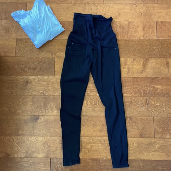 Indigo blue Small Petite black maternity pant - Picture 3 of 5